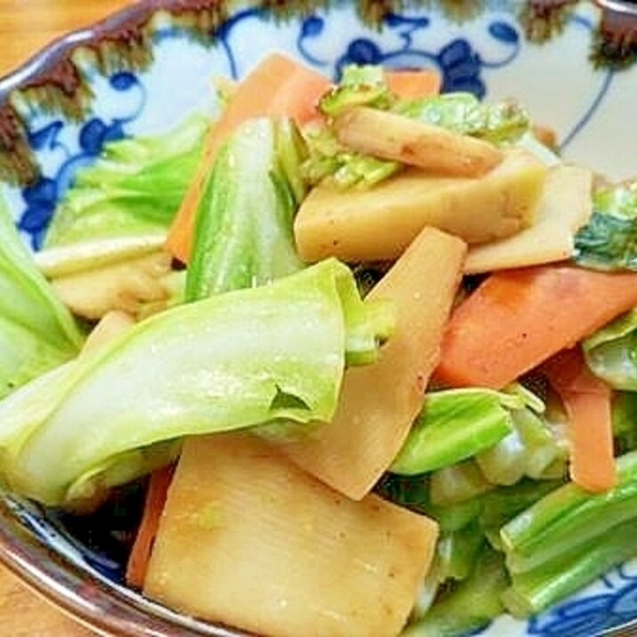 野菜だけの野菜炒め　焼肉のたれで味つけ